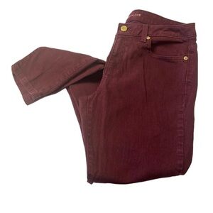 Michael Kors Merlot Red Stretch Skinny Jeans Size 6